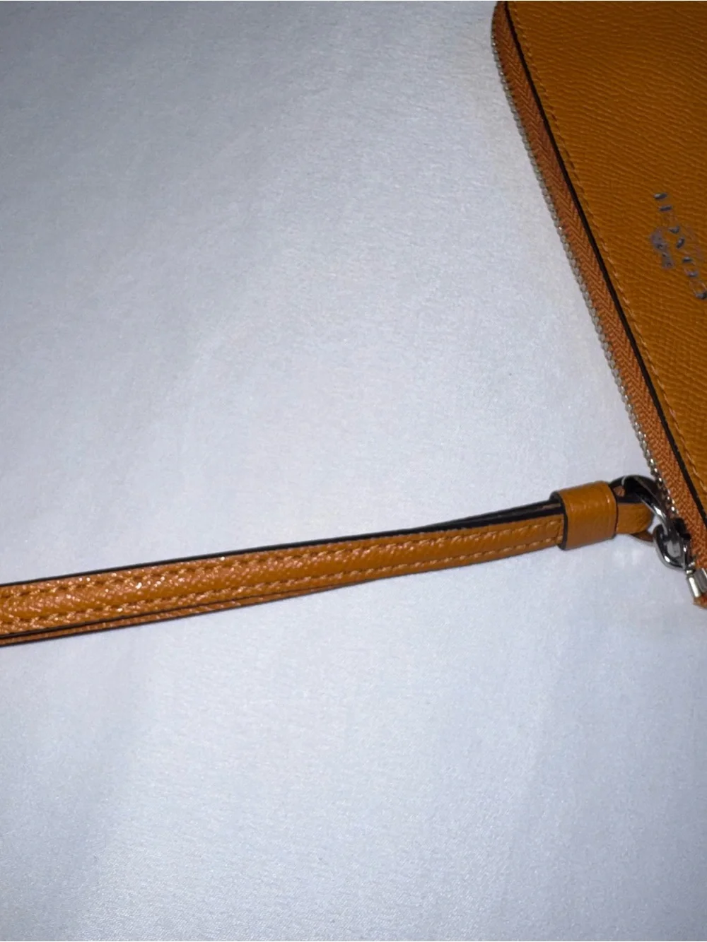 Coach marigold leather Corner Zip Wristlet